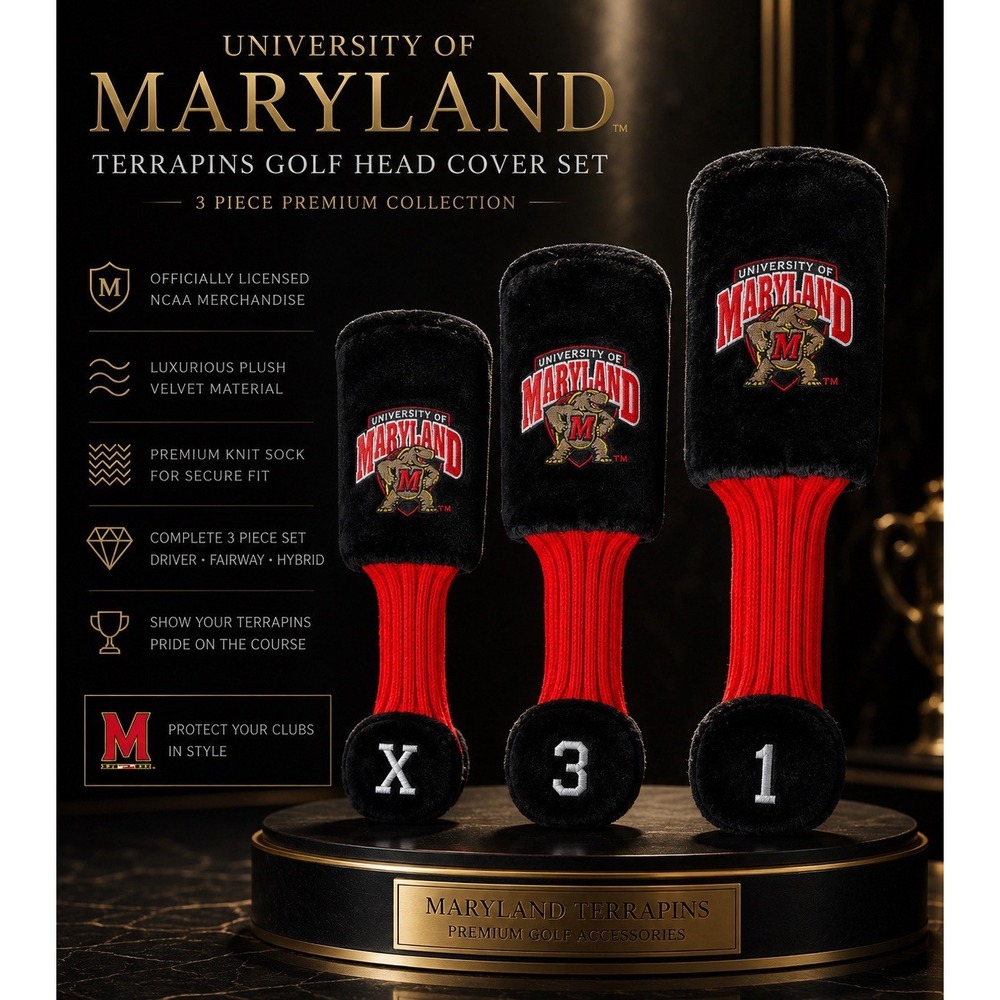 Team Golf University of Maryland Terrapins 3 Pc Golf Head Cover Set Sealed NEW